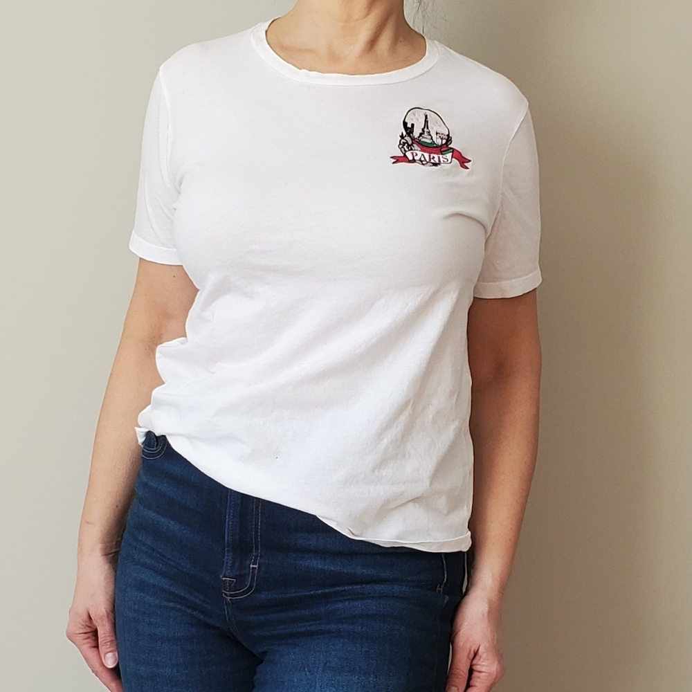 Classic Maje White Graphic Women's T-Shirt